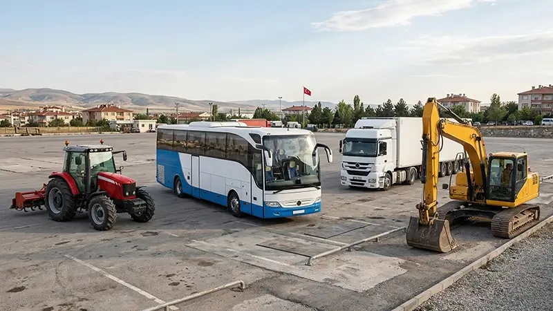 C, D, F ve G ehliyet sınıflarında kamyon, otobüs, traktör ve iş makinesi