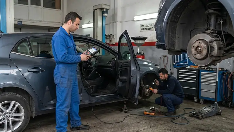 Diagnostik cihazla hill holder arızası tespiti ve tekerlek hız sensörlerinin kontrolü