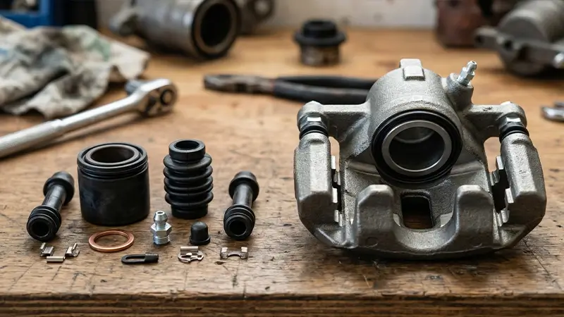 Kaliper revizyon takımı ile komple değişim kararının servis tezgahında karşılaştırılması