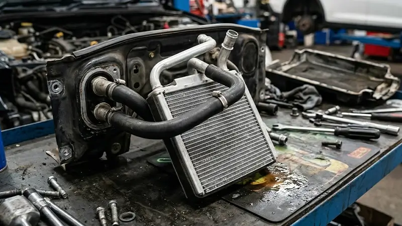 Kalorifer peteği hattı ve motor soğutma suyunun kabin ısıtmasına giden dolaşımı