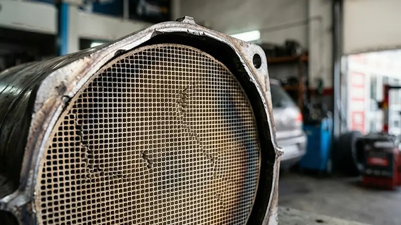 Katalitik konvertör içinde gaz dönüşümü ve petek yapı mantığı