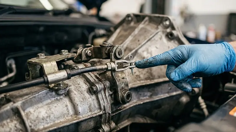 Manuel araçta geri vites geçmeme için debriyaj ve vites bağlantısı kontrolü