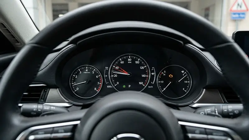 Gösterge panelinde motor arıza lambası ve tekleme şikayeti yaşayan sürüş senaryosu