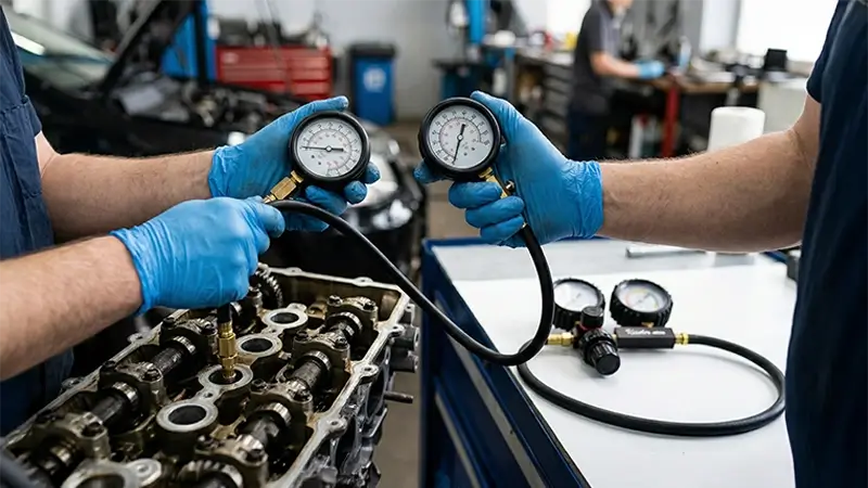 Kompresyon ve silindir kaçak testi: motor üflemesi kesin teşhis adımı