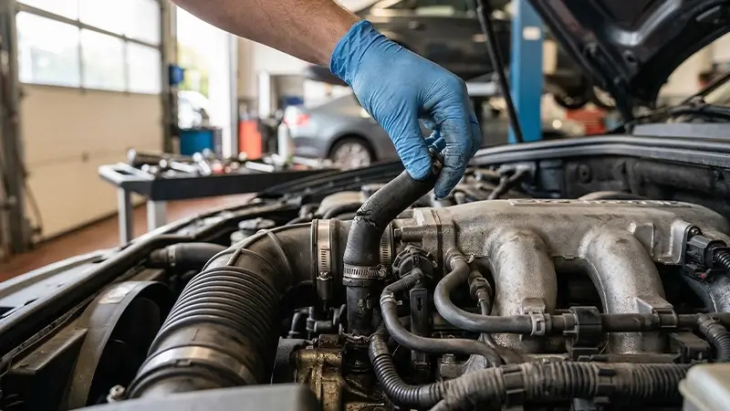 Motor emme hattında vakum kaçağı ve hava hortumu kontrolü