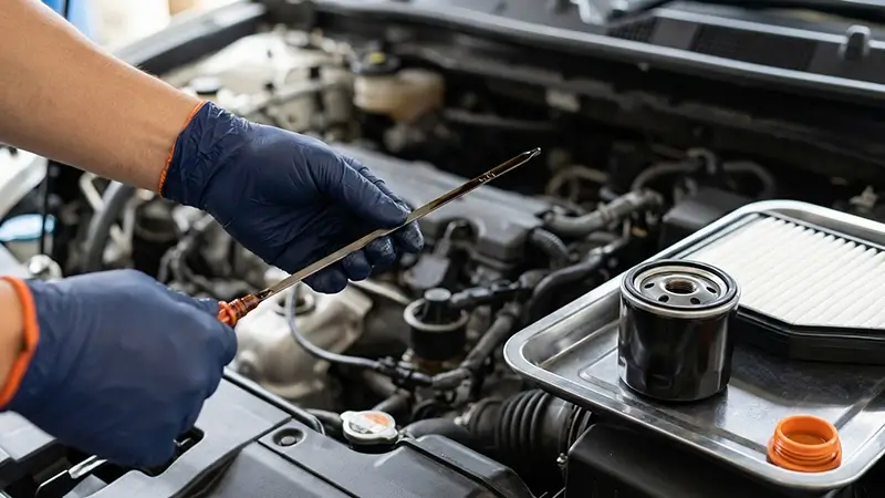 Periyodik bakımda motor yağı ve filtre kontrolü