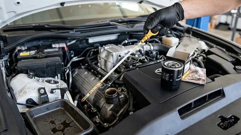 Motor yağı seviye kontrolü ve yağ filtresi değişim süreci