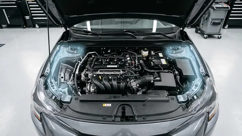 Motor kaputu açıkken sağ ve sol ön podye noktalarının yerleşimi