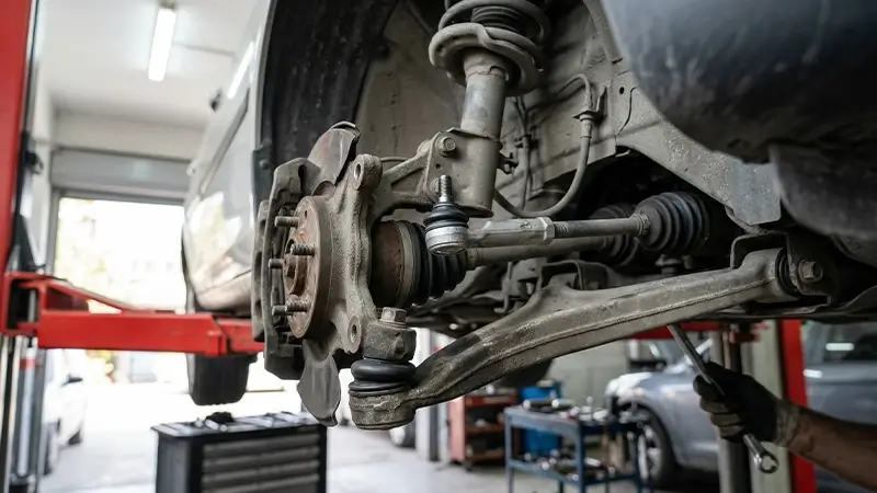 Rotil, rot başı ve salıncak bağlantısının ön takım üzerindeki yerleri