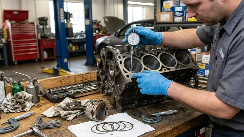 Motor sökümünde silindir yüzeyi ve segman değişimi öncesi ölçüm kontrolü