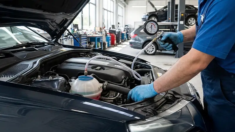 Oto serviste motor suyu eksilten araç kontrolü
