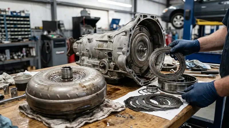 Vitese geçip gitmeyen araçta tork konvertörü ve kavrama paketi arızası